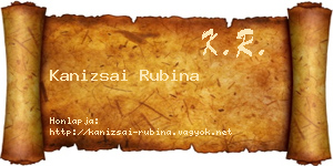 Kanizsai Rubina névjegykártya